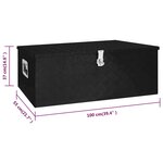 vidaXL Boîte de rangement Noir 100x55x37 cm Aluminium