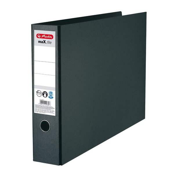 Classeur carton rigimax.file A3 à l'italienne Dos de 75 mm Noir HERLITZ