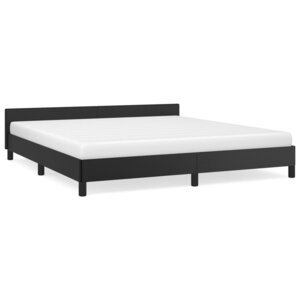 vidaXL Cadre de lit avec tête de lit Noir 180x200 cm Similicuir