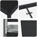 vidaXL Set de jardin 3 pièces avec coussins noir poly rattan