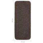 vidaXL Tapis escalier antidérapants 15Pièces 60x25cm Marron Rectangulaire