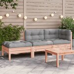 vidaXL Canapé de jardin avec coussins et repose-pied 2 places