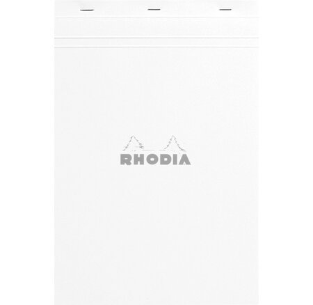 Bloc WHITE N°19 21x31,8cm 80F agrafées Q.5x5 Blanc RHODIA