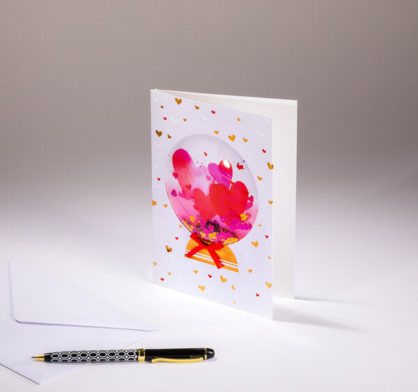 Carte double bulle bulle bulle - une bulle de cœurs pour écrire toute son affection