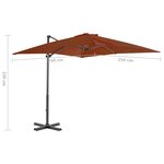 vidaXL Parasol déporté avec mât en aluminium Terre cuite 250x250 cm