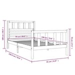 vidaXL Cadre de lit Blanc 75x190 cm Petit simple Bois massif