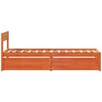 vidaXL Cadre de lit sans matelas cire marron 75x190 cm bois pin massif