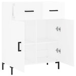 vidaXL Buffet Blanc brillant 69 5x34x90 cm Bois d'ingénierie