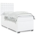vidaXL Sommier à lattes de lit avec matelas Blanc 90x190 cm Similicuir