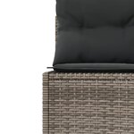 vidaXL Canapé de jardin avec coussins demi-rond gris résine tressée