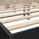 vidaXL Cadre de lit noir 160x200 cm bois d'ingénierie et métal