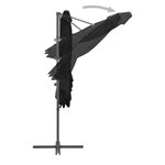 vidaXL Parasol déporté avec mât en acier Noir 250x250 cm