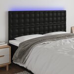 vidaXL Tête de lit à LED Noir 200x5x118/128 cm Similicuir