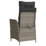 vidaXL Chaises inclinables de jardin lot de 2 et coussins gris rotin