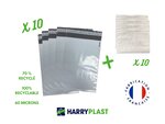 Kit emballage colis Vinted - lot de 10 enveloppes plastiques n°2 (33x23cm) + 10 pochettes porte-documents