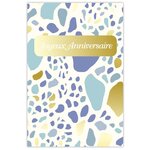 Carte Tachetée Joyeux Anniversaire - Bleu - Draeger paris