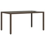 vidaXL Ensemble à manger de jardin et coussins 5Pièces marron rotin verre