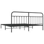 vidaXL Cadre de lit métal avec tête de lit noir 193x203 cm