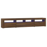 vidaXL Meuble TV avec lumières LED Chêne marron 210x35x40 cm