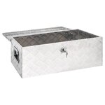vidaXL Boîte de rangement Argenté 80x39x30 cm Aluminium