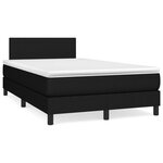 vidaXL Sommier à lattes de lit avec matelas noir 120x190 cm tissu