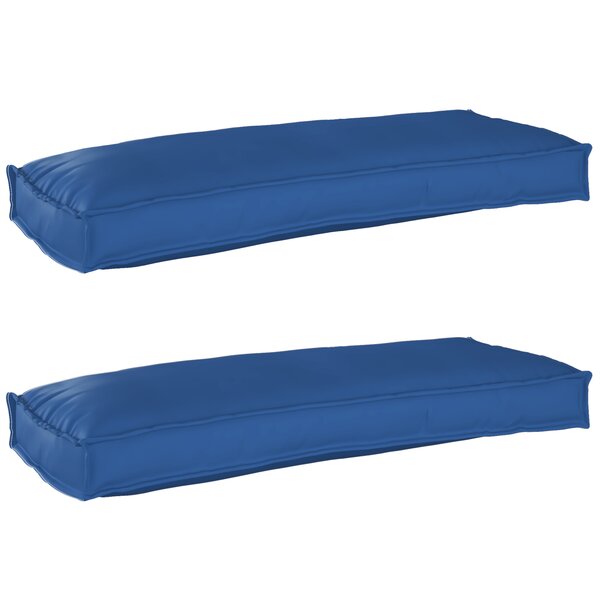 vidaXL Coussins en Palette pour Banc 2 Pièces Bleu Royal 100x40x8 cm Tissu Oxford