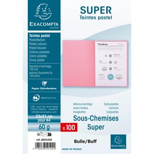 Paquet de 100 sous-chemises SUPER 60g 22x31cm Bulle x 10 EXACOMPTA