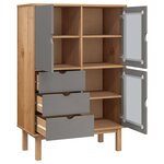 vidaXL Buffet haut OTTA marron et gris 85x43x125 cm bois massif de pin