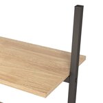 vidaXL Étagère inclinée à 4 niveaux Marron clair et noir 64x34x150 5cm