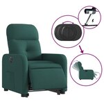 vidaXL Fauteuil inclinable électrique vert foncé tissu