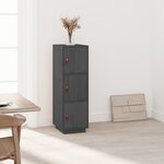 vidaXL Buffet haut Gris 34x40x108 5 cm Bois massif de pin