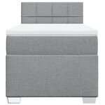 vidaXL Sommier à lattes de lit et matelas Gris clair 90x190 cm Tissu