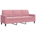 vidaXL Ensemble de canapés 2 Pièces avec coussins Rose Velours