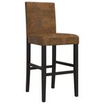 vidaXL Chaises de bar lot de 2 bois massif d'hévéa et tissu