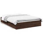 vidaXL Cadre de lit et tiroirs chêne marron 120x200 cm bois ingénierie