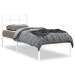vidaXL Cadre de lit métal avec tête de lit blanc 80x200 cm