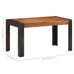 vidaXL Table à manger 140x70x76 cm Bois de manguier brut massif