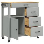 vidaXL Chariot de cuisine MONZA 84x40x90 cm bois massif de pin
