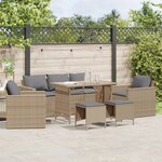 vidaXL Salon de jardin avec coussins 6 Pièces beige résine tressée