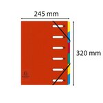 Trieur Harmonika® À Fenêtres Avec Élastiques Véritable Carte Lustrée 6 Compartiments - Rouge - X 8 - Exacompta