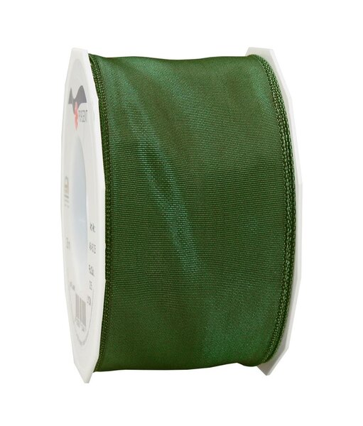 Ruban de soie acetat laitonné lyon 25-m-rouleau 60 mm vert sapin