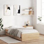 vidaXL Cadre de lit et tiroirs chêne sonoma 90x200cm bois d'ingénierie