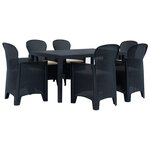 vidaXL Ensemble à manger d'extérieur 7 Pièces Plastique Aspect de rotin