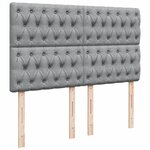 vidaXL Sommier à lattes de lit avec matelas Gris clair 140x200cm Tissu
