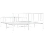 vidaXL Cadre de lit métal avec tête de lit/pied de lit blanc 180x200cm
