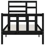 vidaXL Cadre de lit Noir Bois de pin massif 100x200 cm