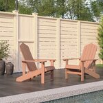 vidaXL Chaises de jardin Adirondack lot de 2 PEHD Marron