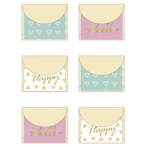 Mini enveloppes Pastel Happy 5x4cm 6 pièces