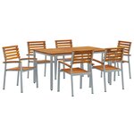 vidaXL Ensemble de salle à manger de jardin 7 pièces en bois massif d'acacia et métal