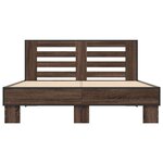 vidaXL Cadre de lit chêne marron 120x200 cm bois d'ingénierie et métal
